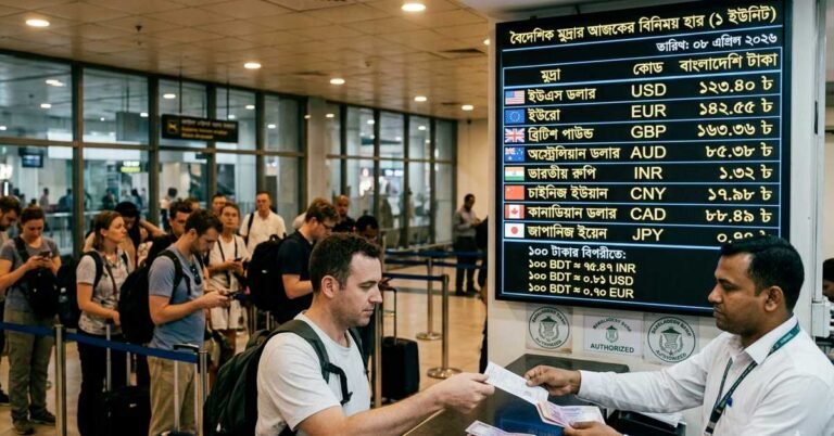 বাংলাদেশি টাকায় বিভিন্ন দেশের আজকের টাকার রেট